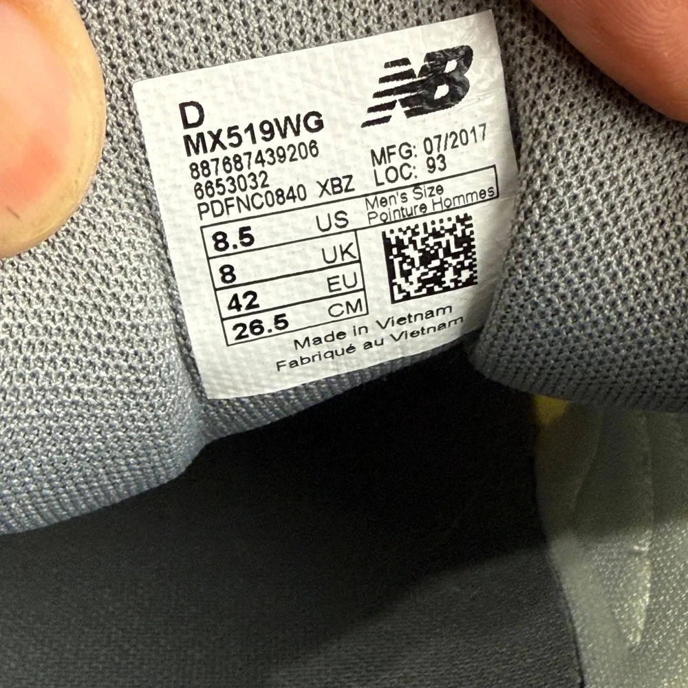 Mens New Balance 519 Abzorb Walking Shoes Sz 8.5 White Leather Gray MX519WG